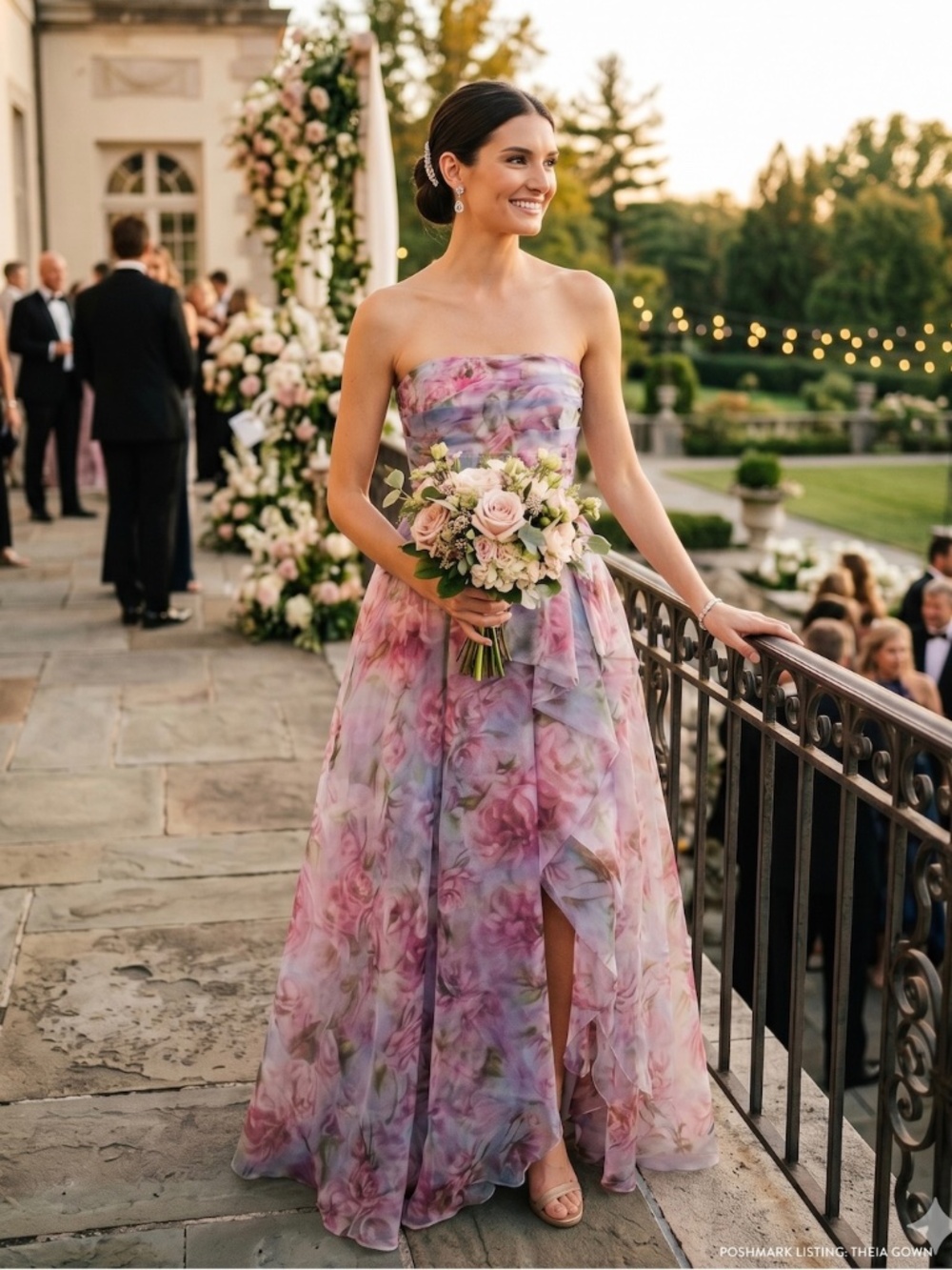 NEW THEIA Fahreta Floral Gown Mother of the Bride Wedding Guest 4 - Glass Garden